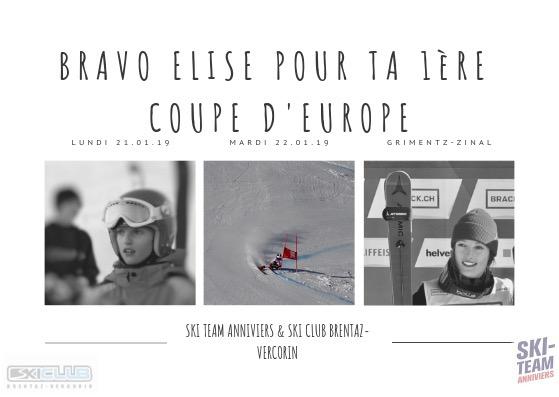 Elise Hitter en Coupe&nbsp;d&rsquo;Europe!